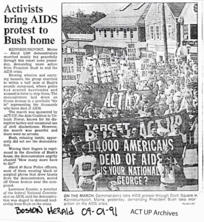 President George H W Bush AIDS Protest