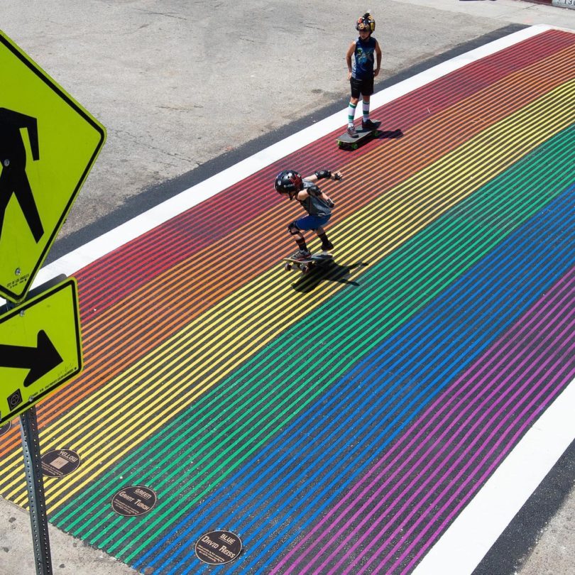 Los Angeles Dedicates First Rainbow Crosswalks In Venice