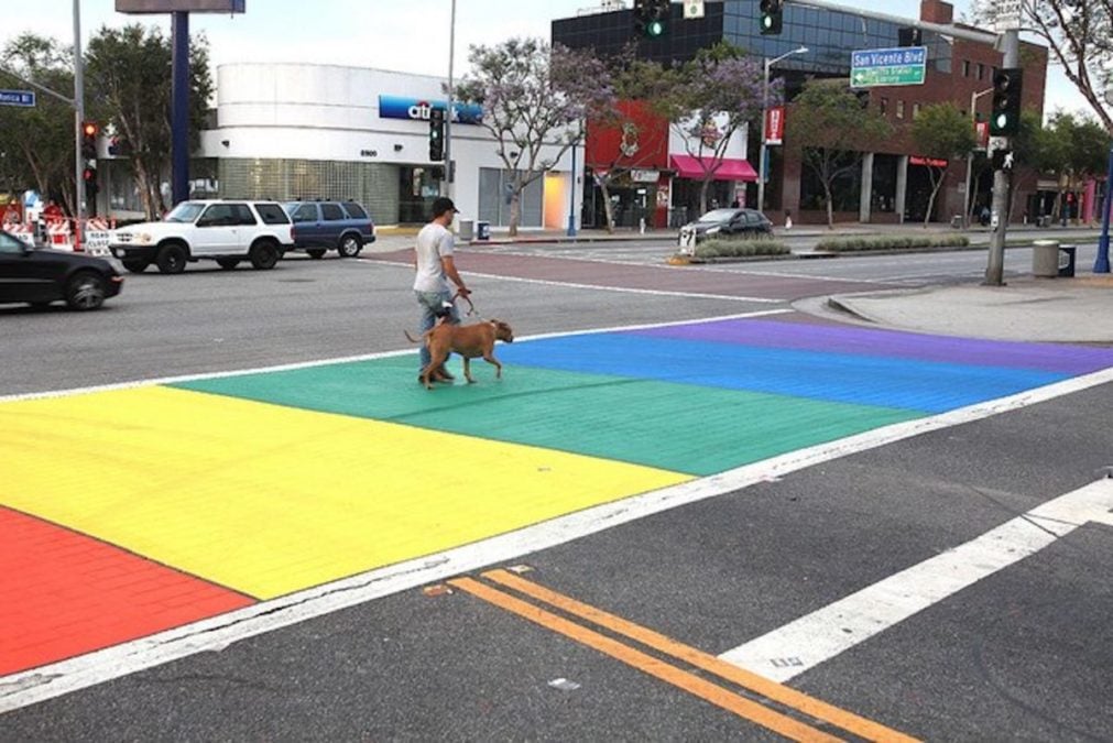 Rainbow crosswalks West Hollywood